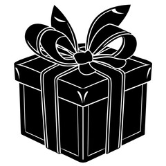 Gift box with ribbon isolated on white background