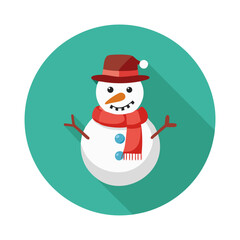 Cute snowman character isolated on white background for winter and christmas season