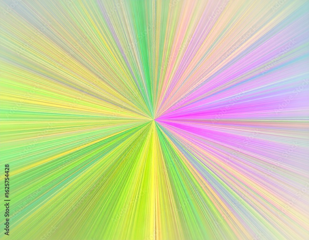 Poster abstract pastel colored lines radiate from a central point, creating a soft and radial visual effect