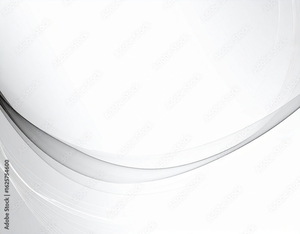 Poster smooth abstract waves with gray color gradation, creating a calm minimalist composition on a white b