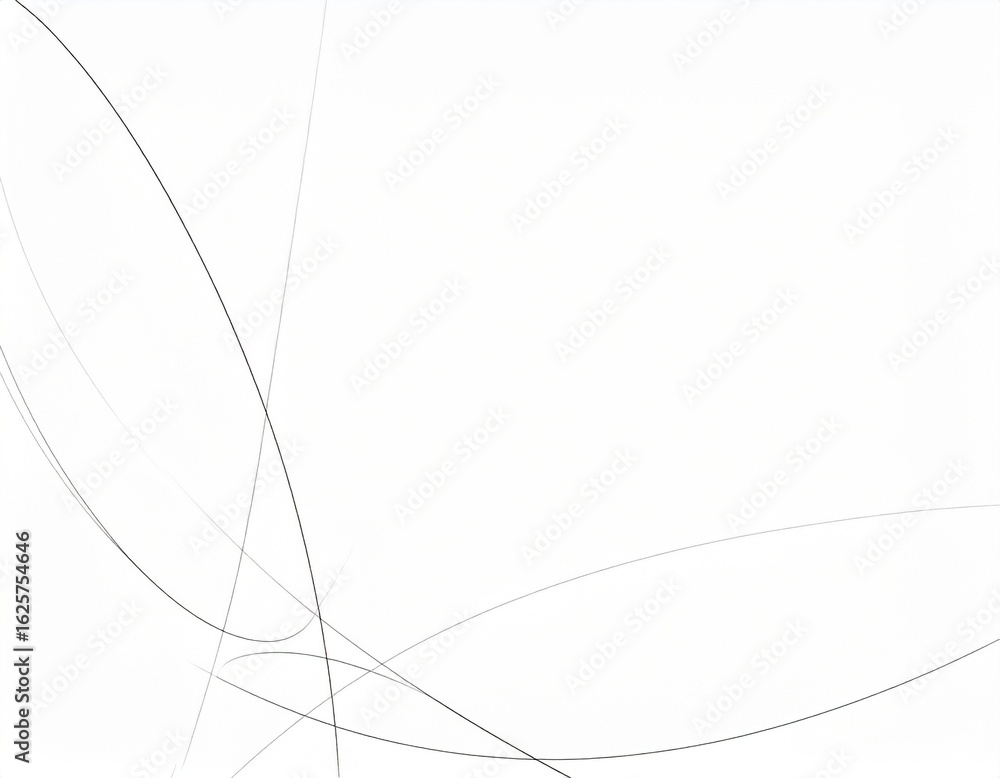 Poster thin and smooth curved lines, creating an elegant minimalist abstract composition on a white backgro