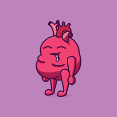 Simple The Overweight Heart cartoon vector illustration Collection of Interational Heart Day concept icon isolated