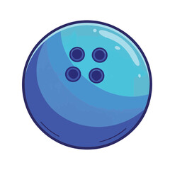 Blue bowling ball on white background, fun leisure activities