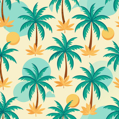 seamless background with palm trees