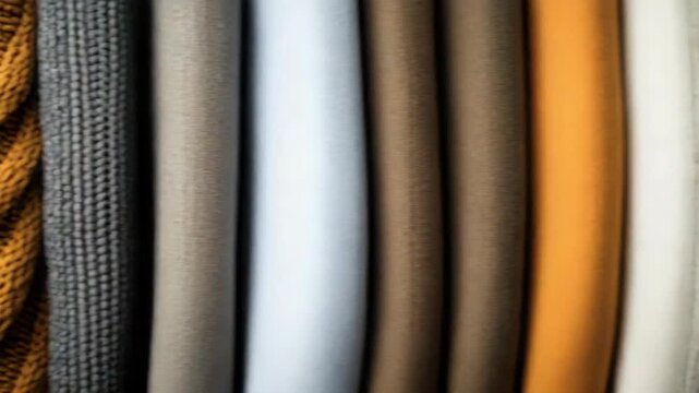 Colorful woolen knit patterns in various textures