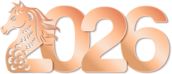 2026 Chinese new year paper relief word design with horse head decoration