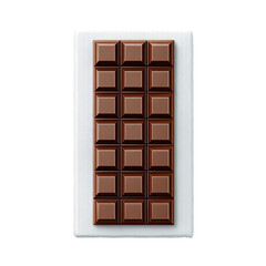 Obraz premium Dark chocolate bar in a white wrapper