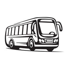 Cartoon style vector illustration of a big bus suitable for children's educational materials, coloring books, transport posters, games isolated on a white background