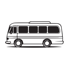 A cartoon illustration of a large bus in an artistic and fun style. Perfect for children's books, educational materials, transportation-themed designs, or a fun vector collection.