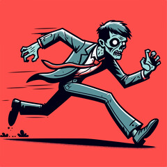 illustration of zombie running