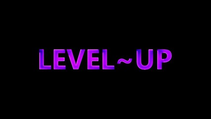 Glowing neon Level up multicolor text animation . Laser vintage effect. 4K animation - Powered by Adobe
