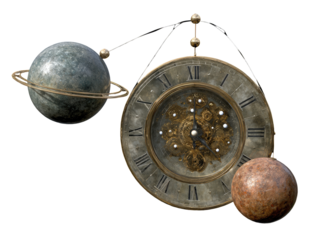 Ornate clock with celestial bodies