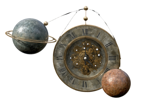 Ornate clock with celestial bodies