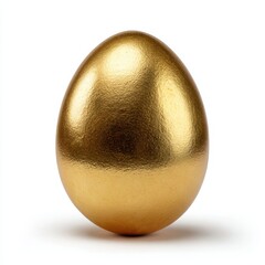 Shiny golden egg isolated on white background
