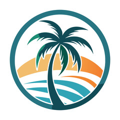 tropical island with palm trees