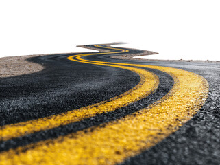 Obraz premium Winding asphalt road with yellow lines (2)