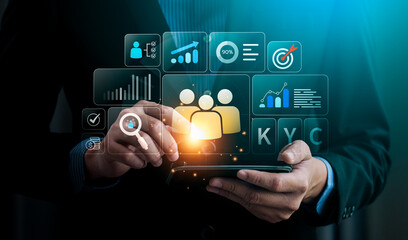 Know your customer KYC verification, data analysis for business security, customer identification,...