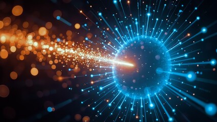 Fototapeta premium Blue Light Technology Special Effects