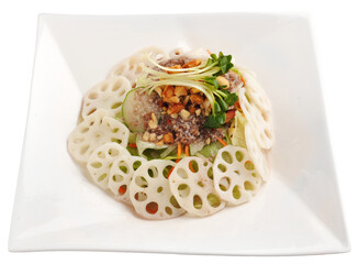 Fresh Lotus Root Salad with Peanut Dressing