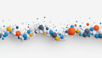 Abstract background of multicolored spheres in a wavy pattern