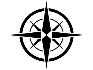 compass rose vector, Compass rose silhouette icon