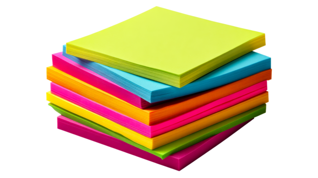 Colorful stack of sticky notes ideal for organization and reminders