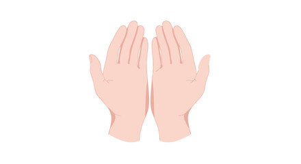 An illustration showcasing both hands extending upward in a receptive manner conveying supplication or prayer with digital art style