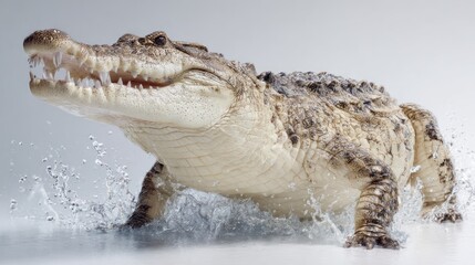 Obraz premium Crocodile emerging from water