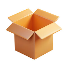 Open Cardboard Box with Flaps 3D Rendered.