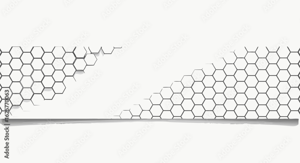 Poster hexagonal progression: an evolving honeycomb pattern on white background for modern visualizations