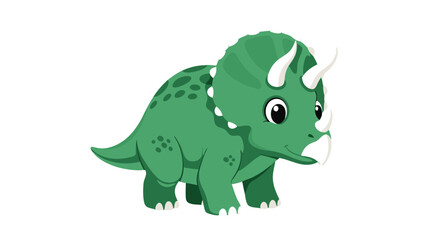 Fototapeta premium Cartoon Triceratops Character Illustration with Friendly Expression and Detailed Features Design for Kids Resources and Educational Elements