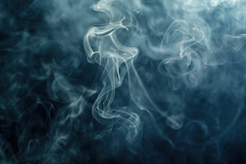 Wispy white smoke floating against a dark blue background
