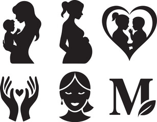 Cherish family moments with beautiful mother baby and love icons