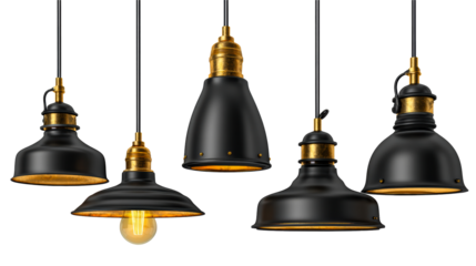 Stylish black and gold hanging light fixtures for modern decor