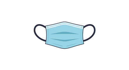 Medical Face Mask: Simple Blue Icon