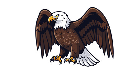 Obraz premium Majestic American Bald Eagle with open wings and fierce expression symbolizing freedom and strength embodying nation's soaring spirit in flight