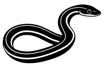 European Slow Worm snake animal wildlife danger silhouette vector illustration