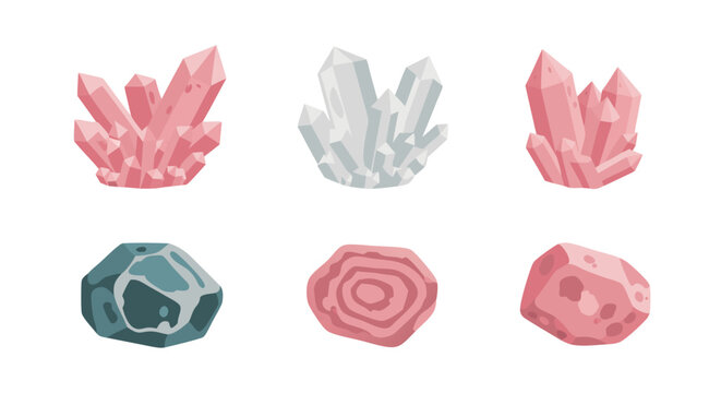A delightful collection of crystal clusters and polished stones for geological enthusiasts and decorative applications