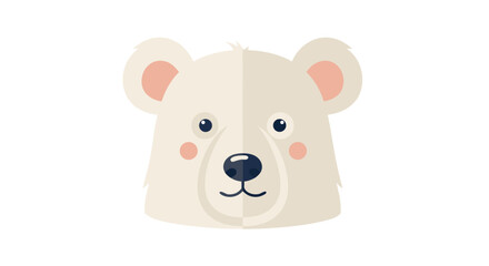 Obraz premium Adorable polar bear character with minimalist design expressing gentle nature, isolated on white background for children related projects