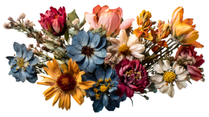 Bright bouquet of vibrant flowers arranged for decoration