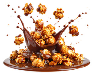 Chocolate Drizzle Splashes Over Crunchy Caramel Popcorn Treat