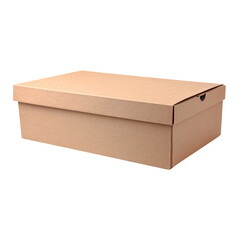Light brown cardboard shoebox