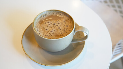 A cup of coffee. Kopitiam, traditional coffeeshop popular in Malaysia
