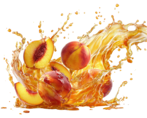 Peach slices in a splash of juice