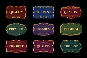 Elegant Vintage Premium and Quality Labels Set – Luxury Badge Design