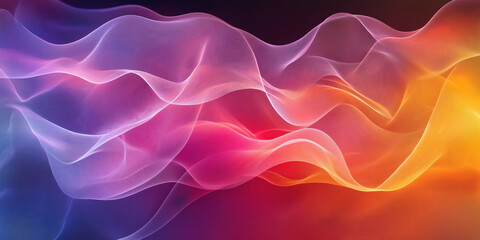 Obraz premium Abstract colorful waves in a dreamy scene with vibrant colors and a smooth gradient.