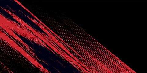 Fototapeta premium Halftone dots red and blue color pattern gradient grunge texture background.