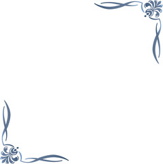 Obraz premium blue floral frame vector