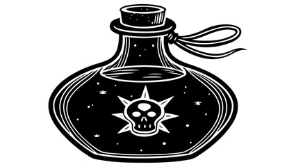 Obraz premium A bottle of poison with a skull symbol isolated on white background