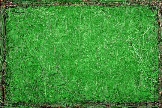 Textured, vibrant green rectangle with a framed border